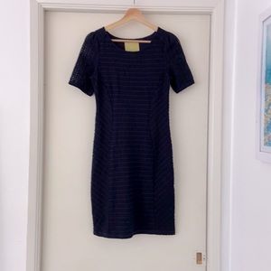 Anthropologie Maeve classic textured navy dress